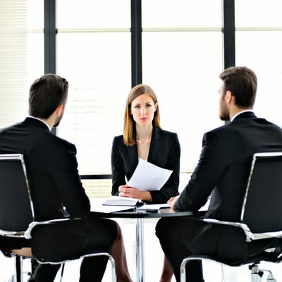 Attorneys sistting with client in EUO